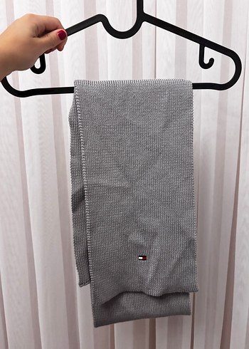 Gri Midi Boy Sokak Stili unisex Atkı Tommy un - Görsel 4