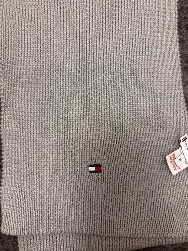 Gri Midi Boy Sokak Stili unisex Atkı Tommy un - Görsel 2