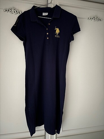 U.S Polo LACİVERT POLO YAKA ÖRME ELBİSE