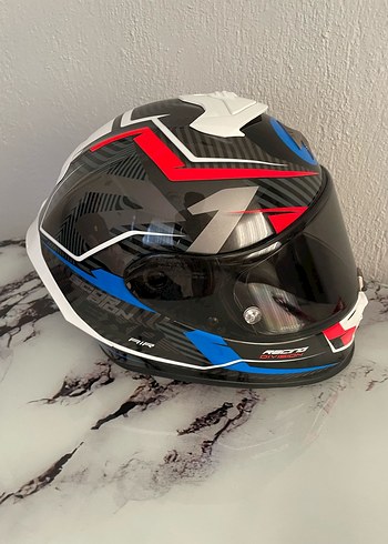 Diger Siyah Baskılı Biker Kask Velcro - Görsel 5