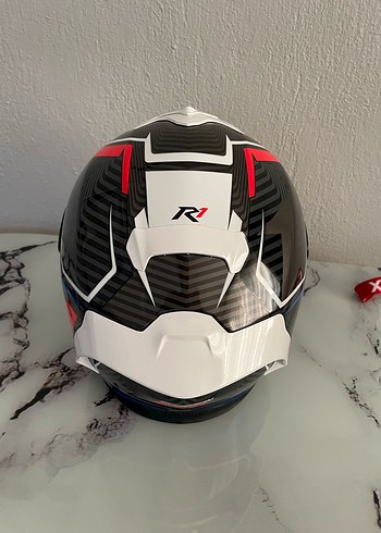 Diger Siyah Baskılı Biker Kask Velcro - Görsel 3