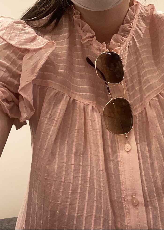 Koton marka pembe gömlek - Görsel 3