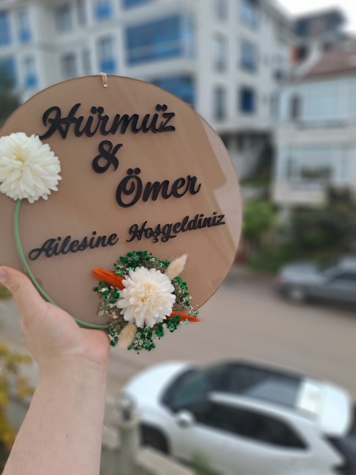 Kişiye Özel Bej Kapı Süsü - Görsel 2