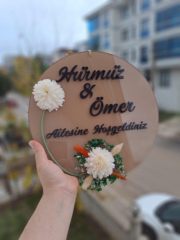 Kişiye Özel Bej Kapı Süsü - Görsel 3