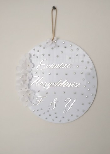 kişiye özel İnci Detaylı  kapı süsü - Görsel 5