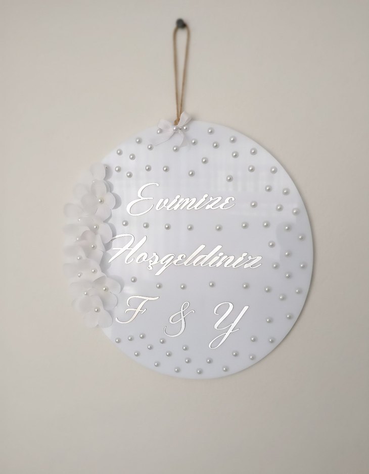 kişiye özel İnci Detaylı  kapı süsü - Görsel 5