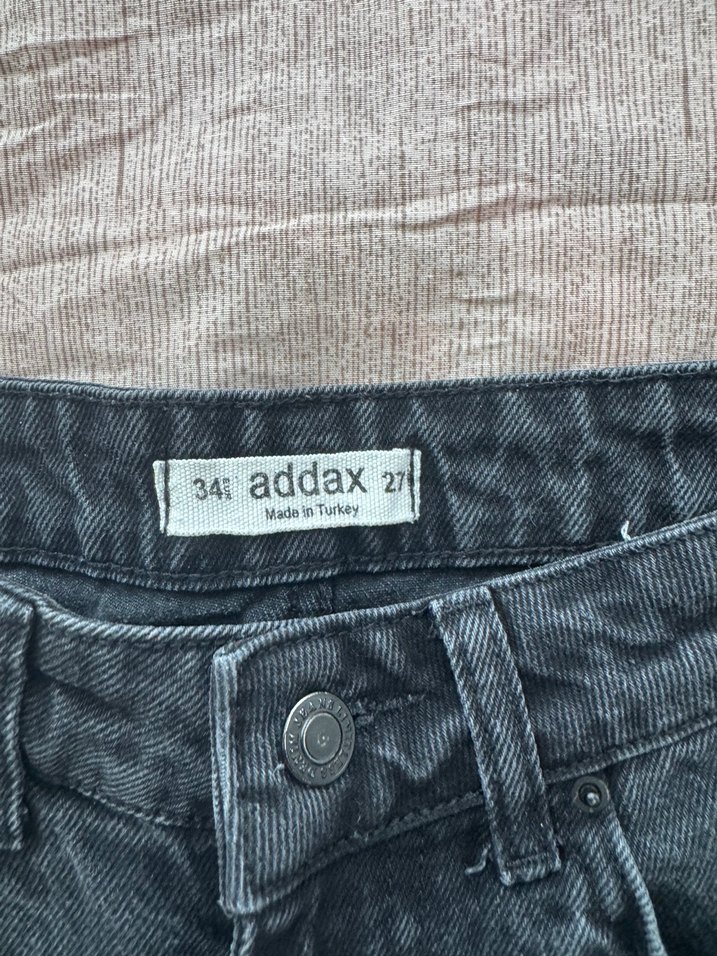 Gri Mini Denim Şort Addax - Görsel 2