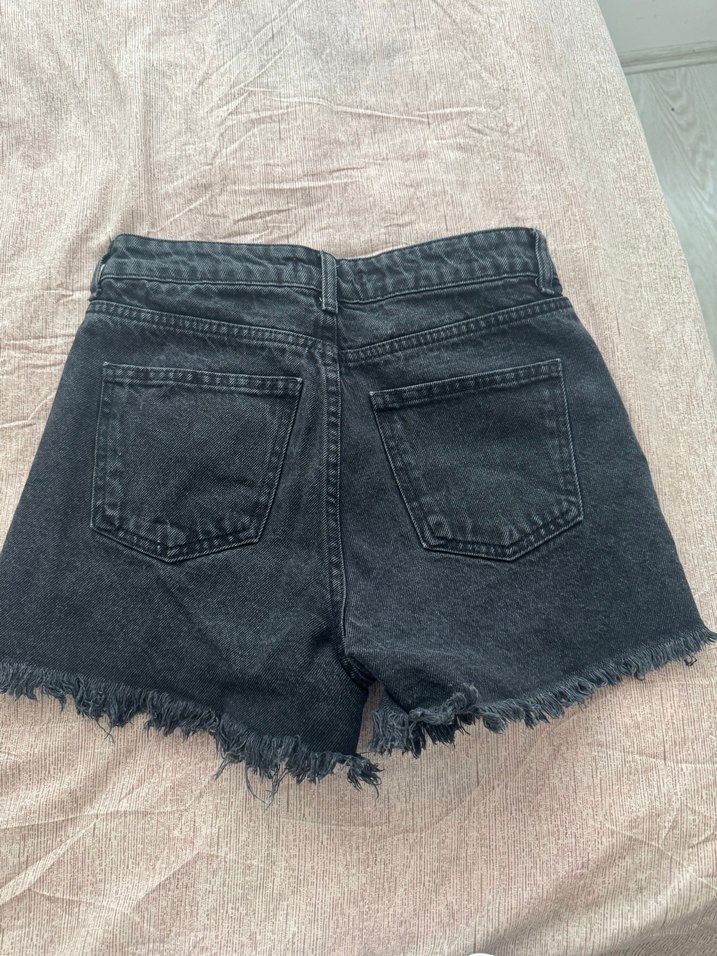 Gri Mini Denim Şort Addax - Görsel 3