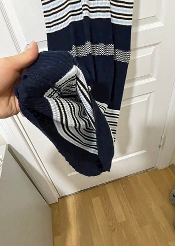 LC Waikiki Çizgili Uzun Kollu Fitilli Kadın Elbise