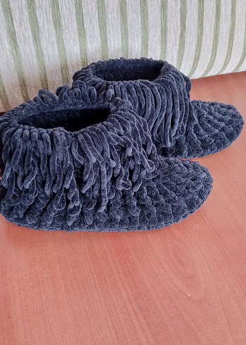 Kızlar için Siyah Bohem Örgü Ev Botu - Görsel 2