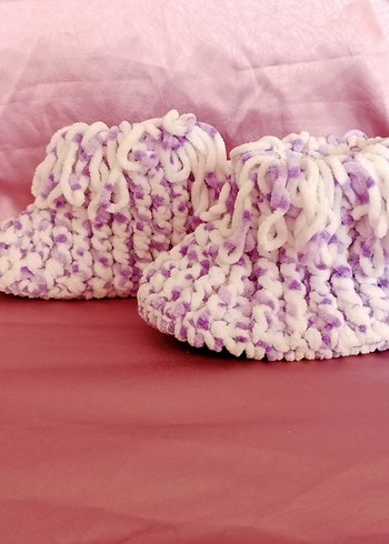 Bohem Tarzı Renkli Örgü Kız Çocuk Ev Terliği - Görsel 3