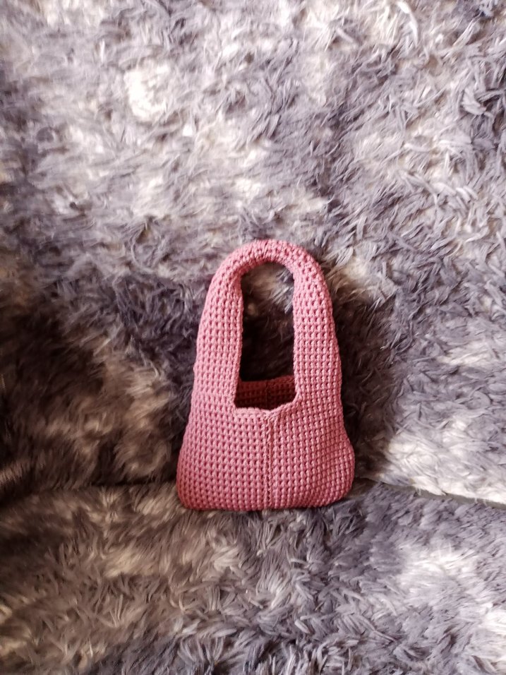 Pembe Örgü Kadın Çanta - Görsel 2