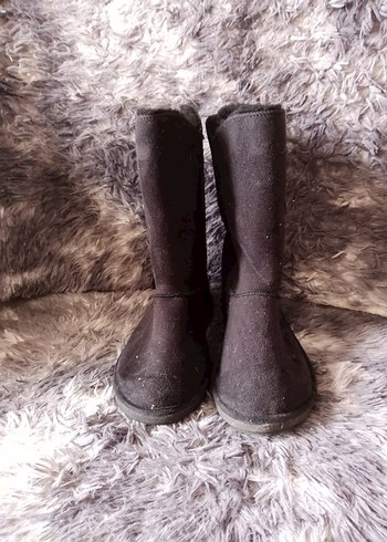 Siyah Kürklü Süet Kadın Dolgu Topuk Bot - Görsel 2