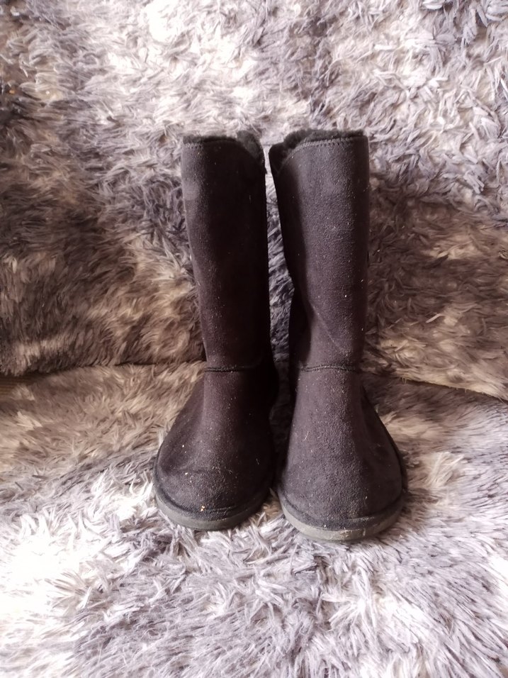 Siyah Kürklü Süet Kadın Dolgu Topuk Bot - Görsel 2