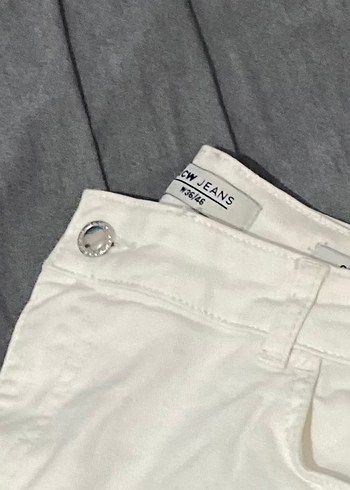 46 Beden Beyaz Kadın Jean Pantolon