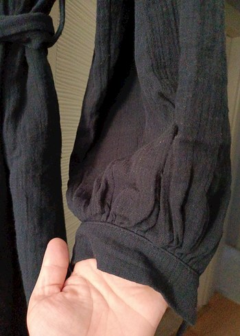xl Beden siyah Renk müslin kumaş elbise