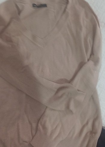 Bej V Yaka Kadın Keten Kazak yumuşacık mesajla sorabilirsiniz - Görsel 5