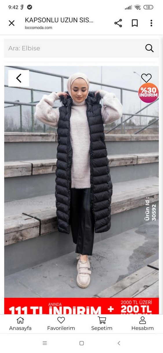 tesettür için uygunUzun Siyah Kadın Yelek - Görsel 2