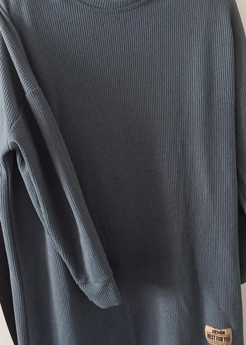 Siyah Pamuklu Uzun Kollu sweat Tunik - Görsel 4