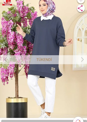 Siyah Pamuklu Uzun Kollu sweat Tunik - Görsel 3