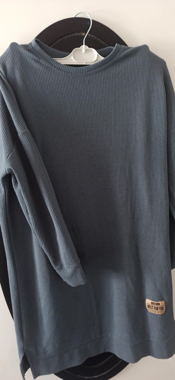 Siyah Pamuklu Uzun Kollu sweat Tunik - Görsel 4