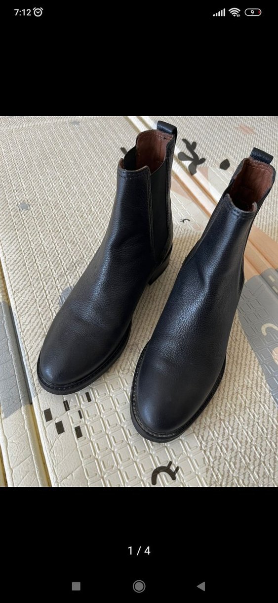 Siyah Deri Kadın Topuklu Bot HM 
bot çizme - Görsel 2