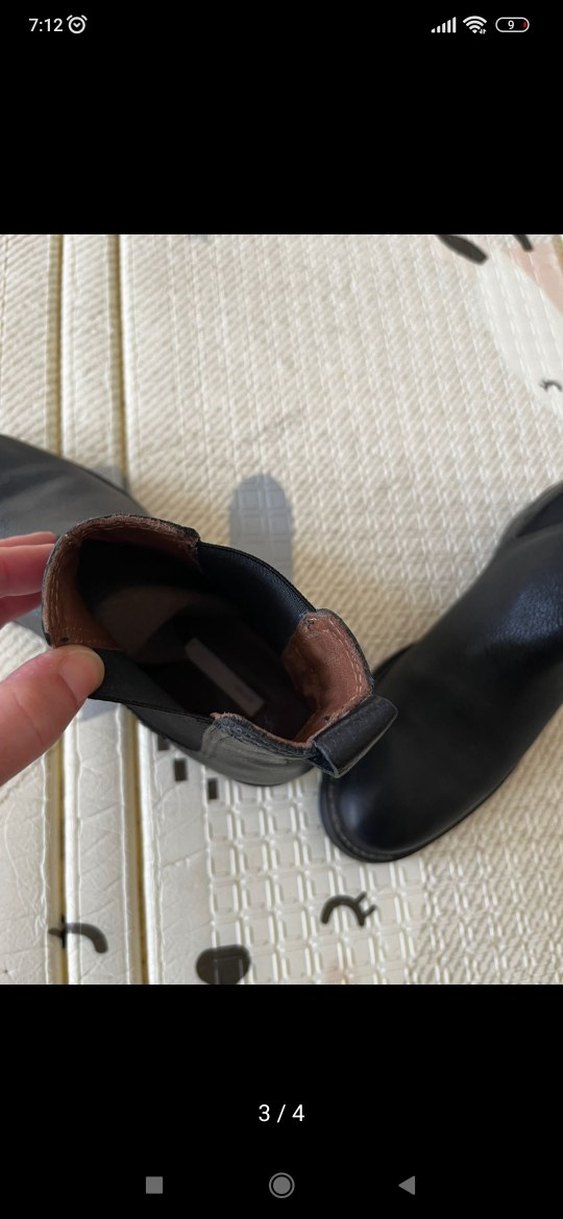 Siyah Deri Kadın Topuklu Bot HM 
bot çizme - Görsel 3