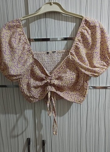 Defacto Büzgülü Crop Bluz
