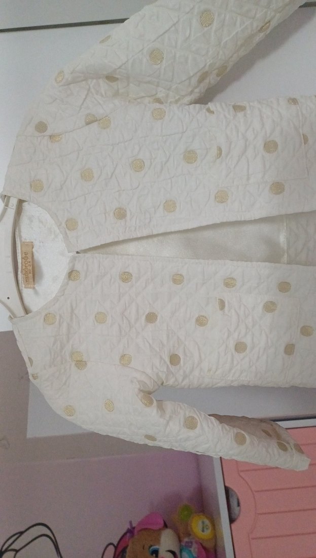 Düğmeli Beyaz Kız Bolero - Görsel 3