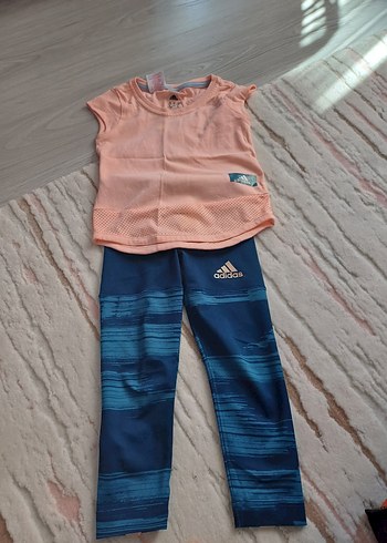 Adidas Kız Çocuk Mavi Adidas Spor Tayt 2 yas