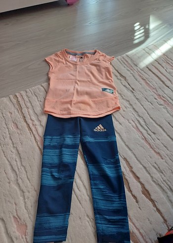 Kız Çocuk Mavi Adidas Spor Tayt 2 yas