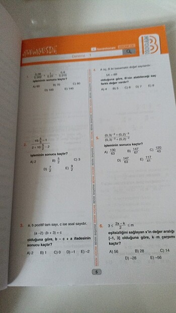  Beden Kpss matematik deneme benim hocam 