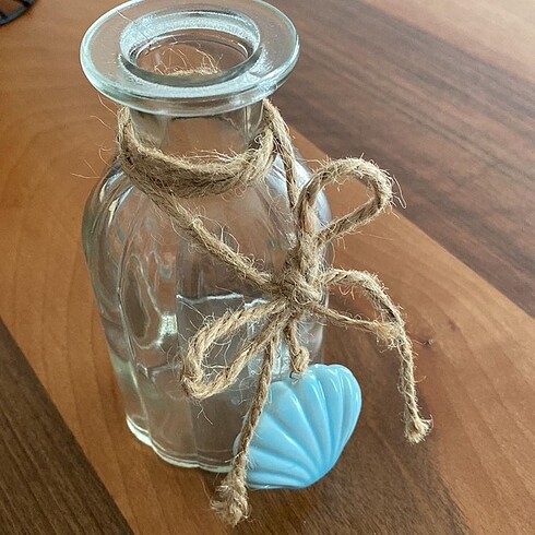 MUDO Dekoratif Şişe 2 Adet. Yıldız ve Deniz kabuğu seramiktir. - Görsel 3