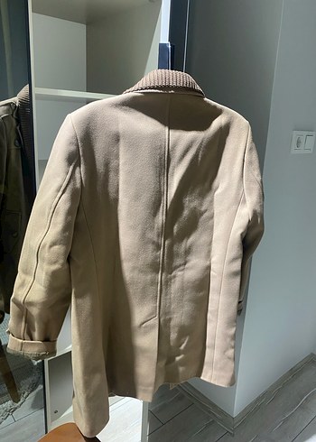 Bej Midi Kadın Yün Kaban Düğmeli - Görsel 2