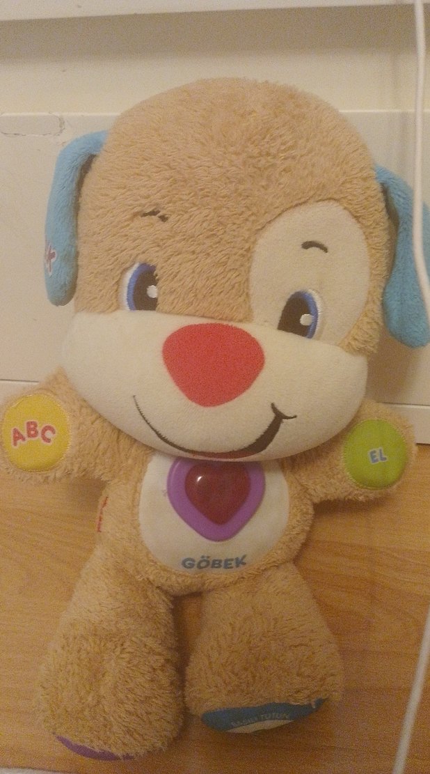 Pastel Kahverengi Eğitici Peluş Köpek Oyuncak - Görsel 2