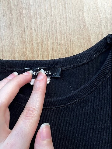 m Beden siyah Renk Trendyol Fitilli halter yaka crop