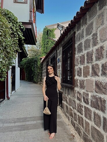 xs Beden Dokulu çiçekli krep tulum