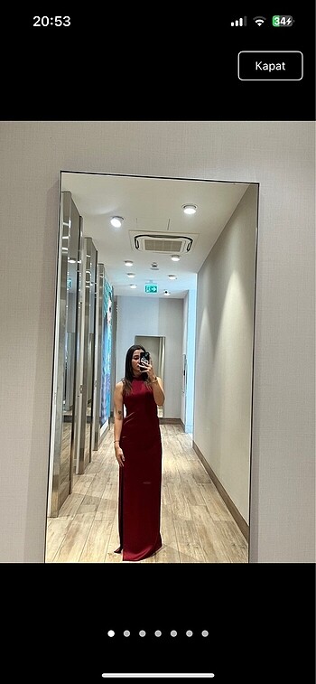 Bordo Night Zoom Halter Yaka Uzun Elbise Adl