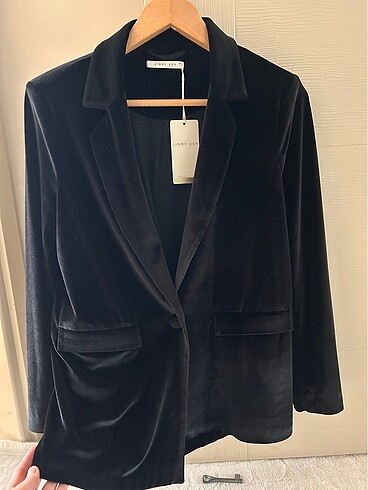 Jimmy Key siyah kadife blazer ceket