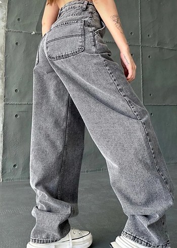 Diğer Gri Yüksek Bel Baggy Pantolon