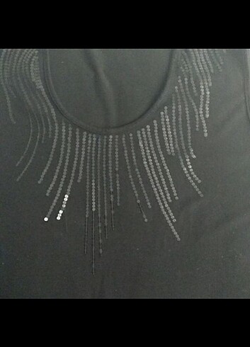 42 Beden siyah Renk Pullu t-shirt