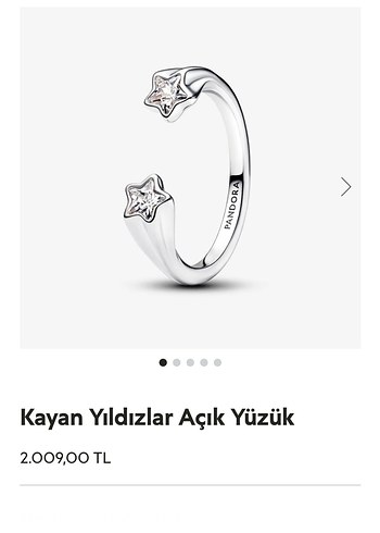 Pandora Kayan Yıldızlar Açık Yüzük