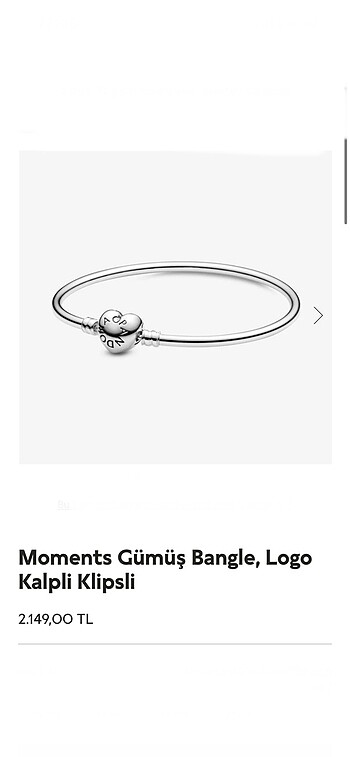 Pandora moments bangle kalp bileklik