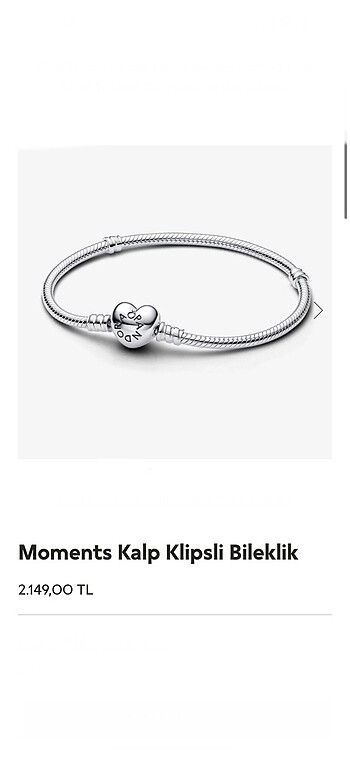 Pandora moments kalp bileklik