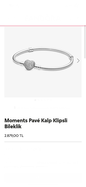 Pandora pave kalpli bileklik