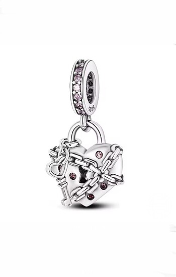 Kalp anahtar charm