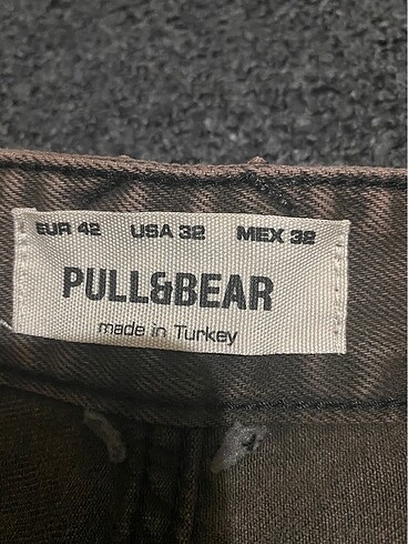 42 Beden kahverengi Renk pull&bear eskitme skater jean