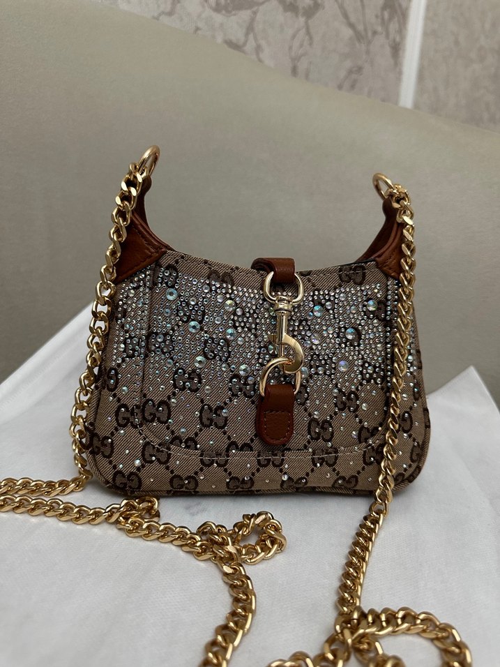 Zincir Detaylı Parlak Kahverengi Deri Kadın Çanta - Görsel 2