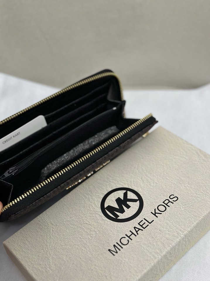 Michael Kors Deri Kahverengi Fermuarlı Cüzdan - Görsel 3