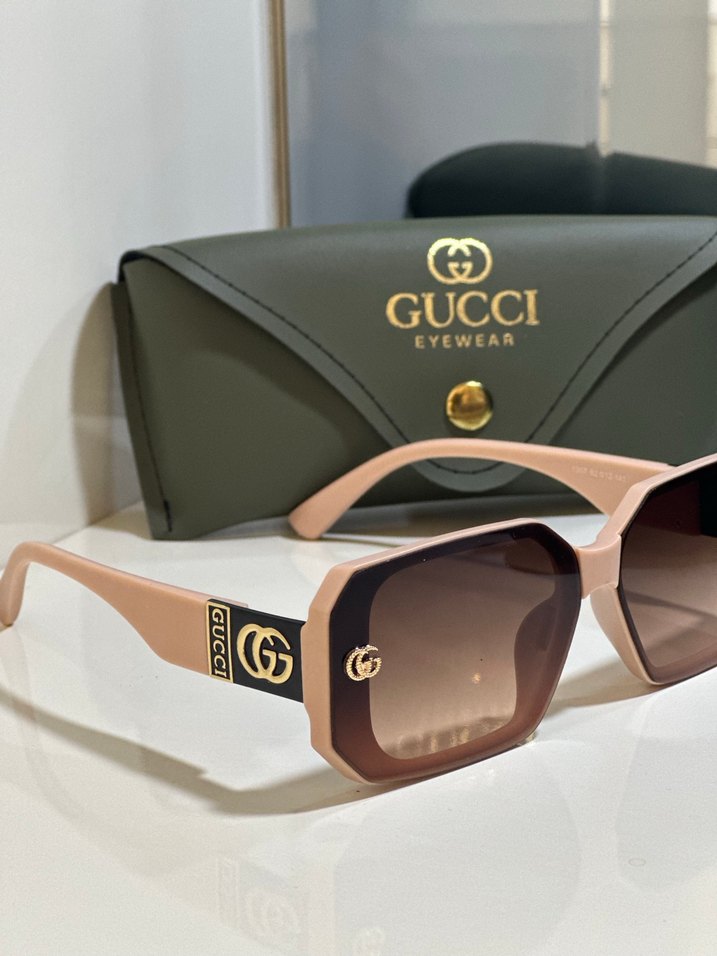 Gucci Kadın Kahverengi Parlak Güneş Gözlüğü - Görsel 3